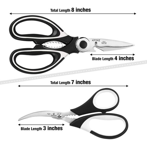2x Kitchen Shears Scissors HEAVY DUTY Stainless Steel Meat Chicken Cutting Tool - Picture 3 of 12